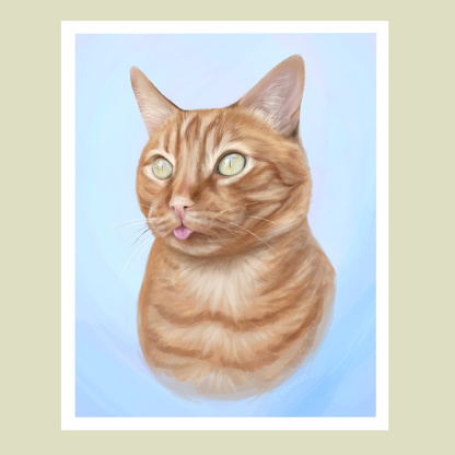 Ginger Cat Mlem Print